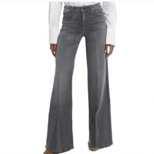 Mother The Roller Heel Flared Wide Leg Jeans X Marks The Spot Gray USA Size 32